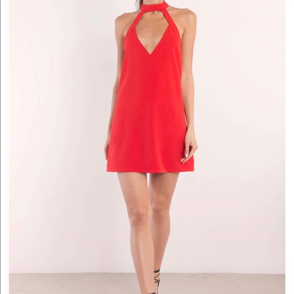 KASEY RED SHIFT DRESS - TOBI - Picture 2 of 5